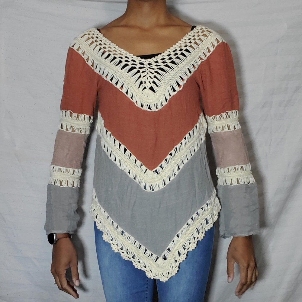 Women Crochet Tunic Top